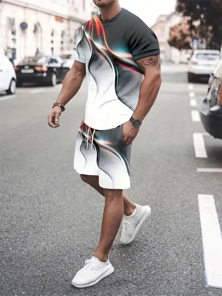 Summer Clothing Styles Men - Erkek Kadın Degrade Doku T-shirt Iki