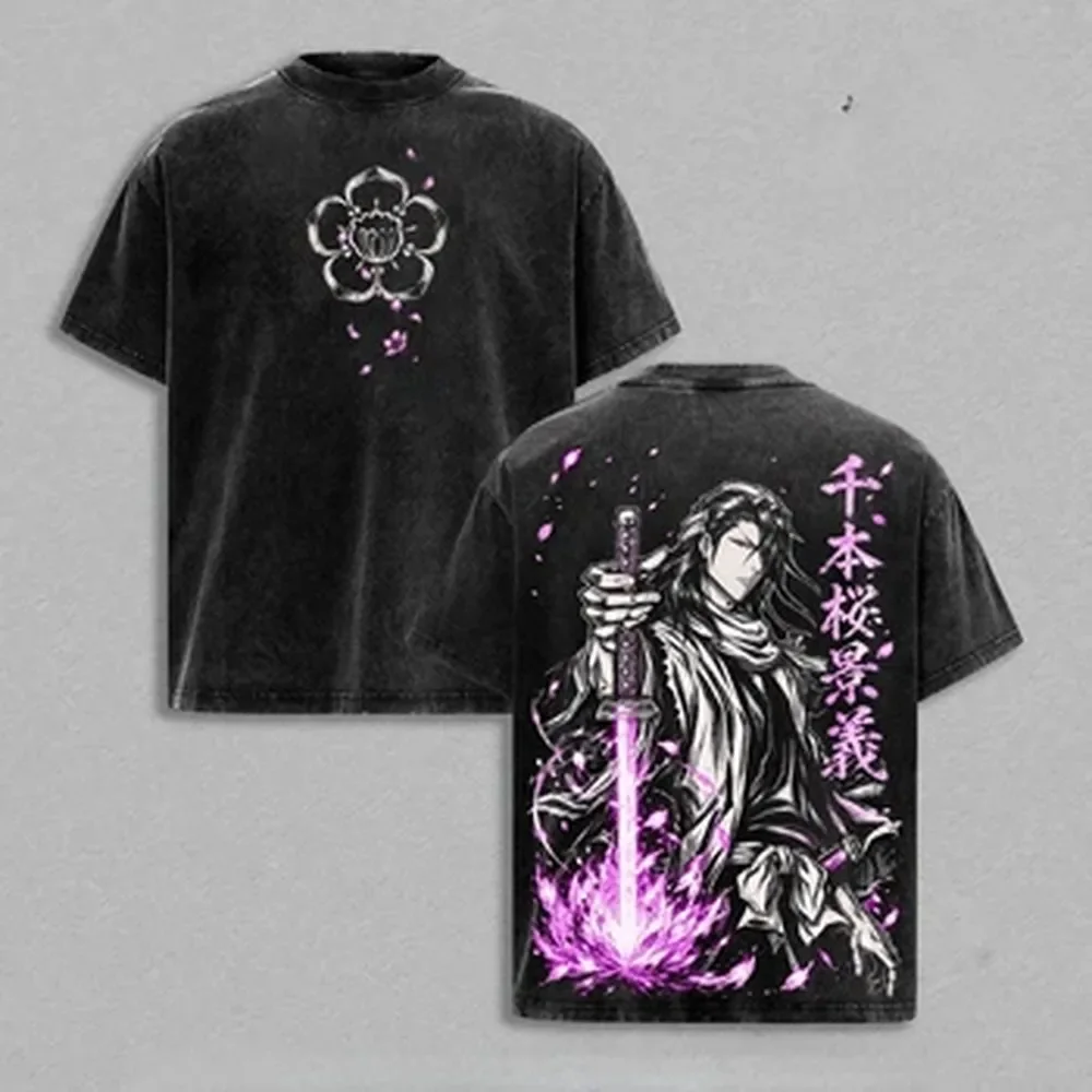 Summer Clothing Vintage - Kuchiki Byakuya BLEACH Tişörtü Anime Vintage