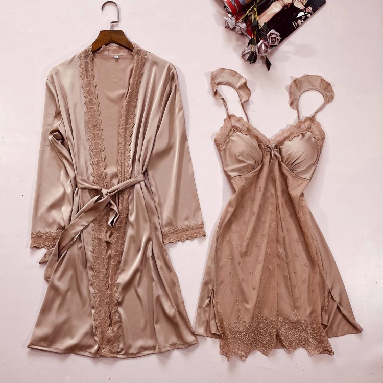 Summer House Clothing - 2 adet Nighty ve bornoz takım