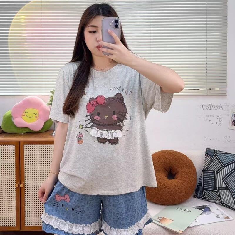 Summer Clothes - Popüler Hello Kitty Yaz Karikatür kadın