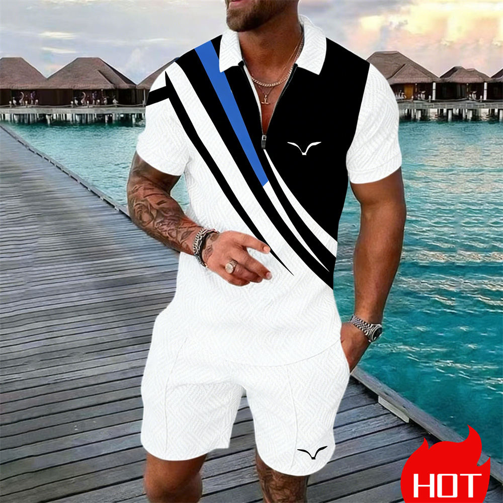 Summer Clothing Styles Men - Yazlık Çizgili Y2K Giyim 2 Parça