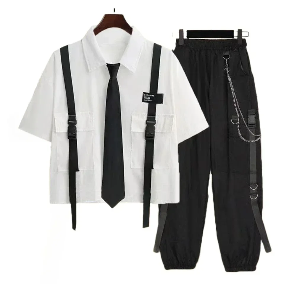 Summer Goth Clothing - Kadınlar için rahat kargo pantolon takım