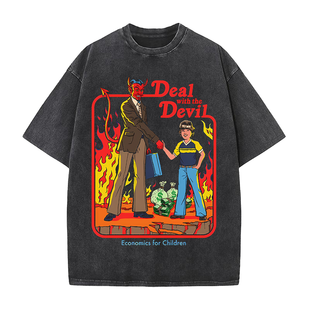 Summer Clothing Deals - Deal Wich The Devil Baskılı T-shirt