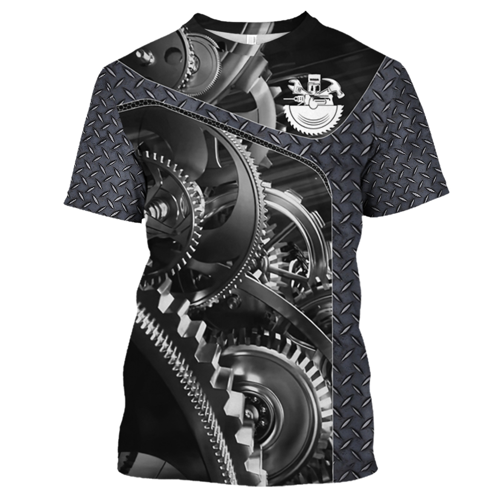 Summer Clothing Names - Vintage T-Shirt Mekanik 3D Baskı Üstleri
