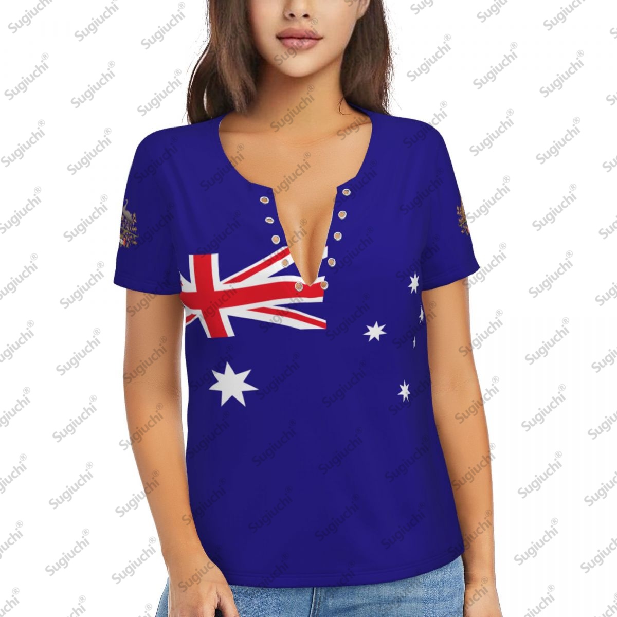 Summer Clothing Women Australia - 2025 Avustralya Bayrağı Seksi Derin V