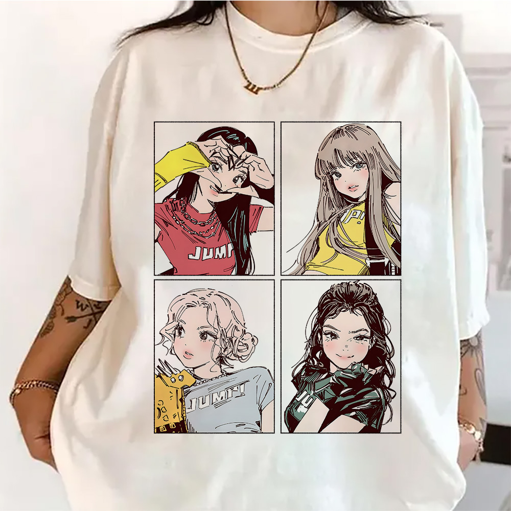 Quality Summer Clothing - Kpop BP Jump 2026 Tees Pembe