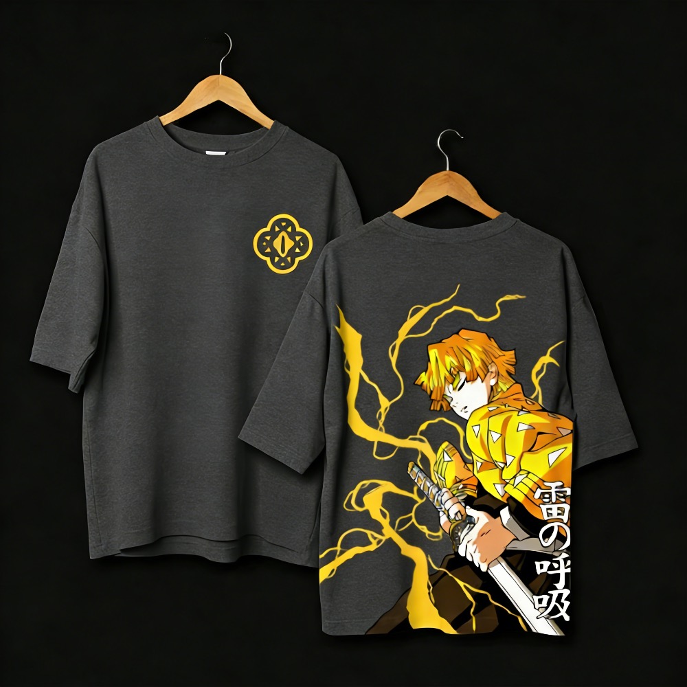 Summer Clothing Styles Men - Artı Boyutu Demon Slayer Anime Baskılı
