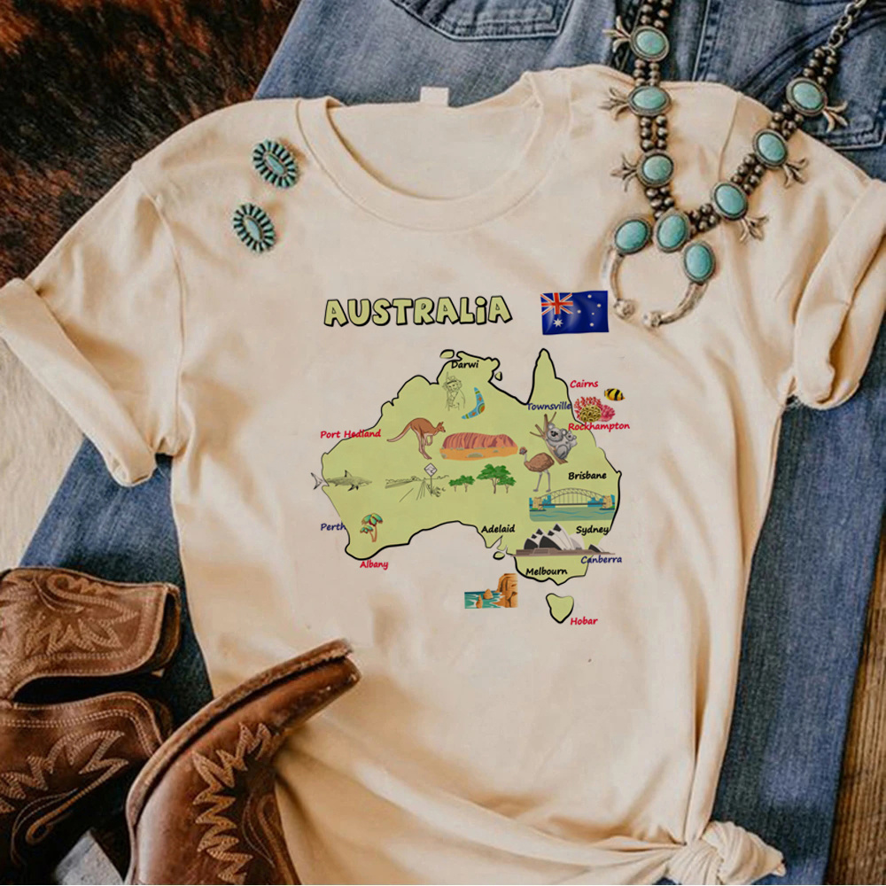 Summer Clothing Women Australia - Avustralya tshirt tshirt kadınlar Y2K t-shirt