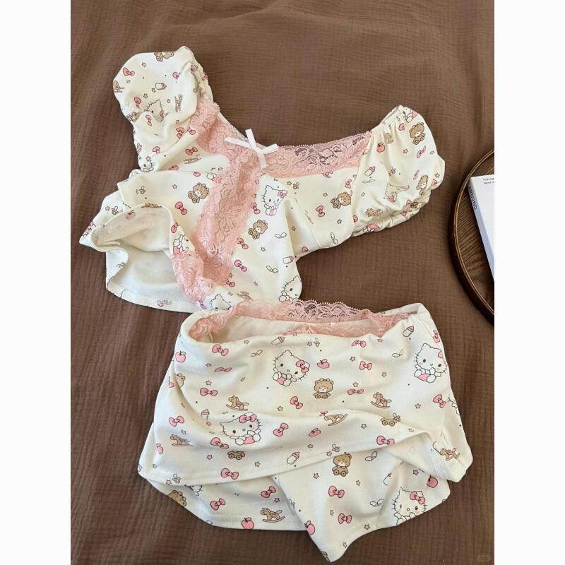 Summer Clothes - Hello Kitty Saf Şehvet Tarzı Sevimli