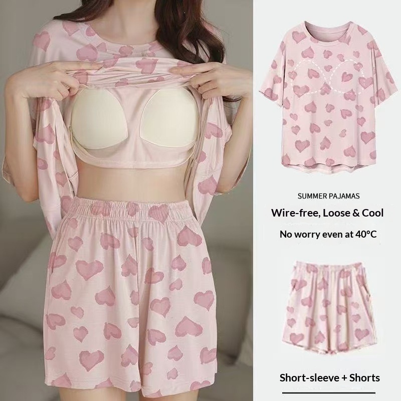 Summer House Clothing - Yazlık Kadın Kısa Kollu Göğüs Destekli