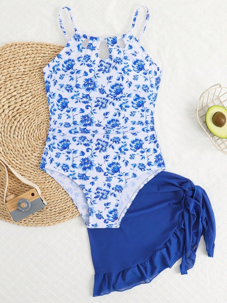 Swim Cover Up Mesh - Tek Parça Kız Çocuk Mayo 2026