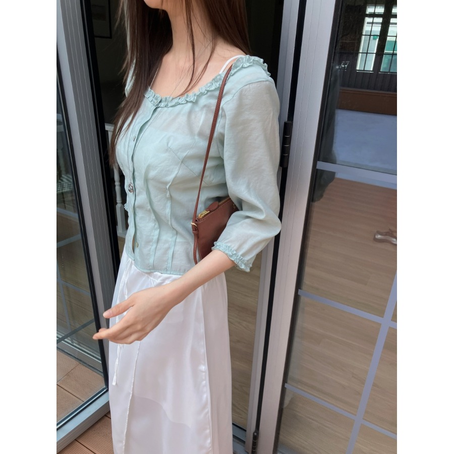 Zarif Kare Yaka Düğmeli Gömlek - Quality Summer Clothing incelemesi ve fiyatı