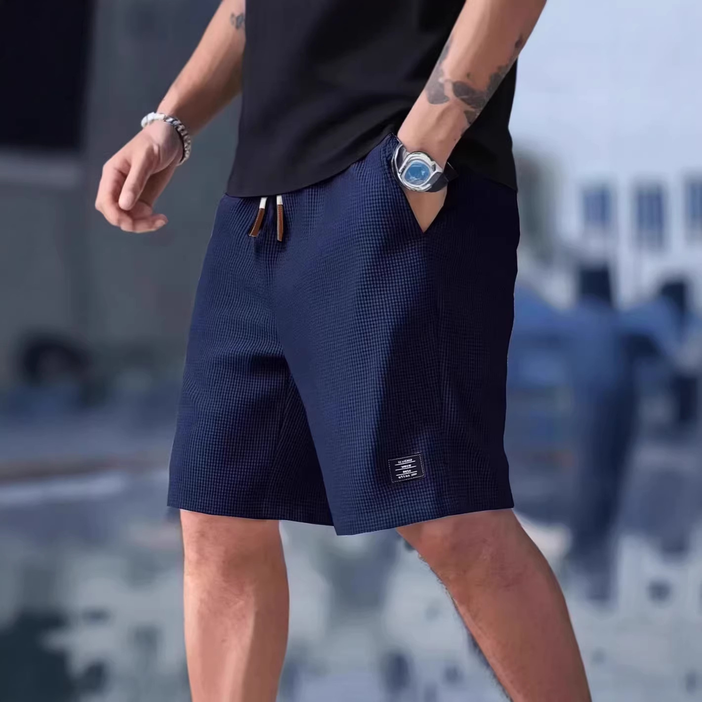 Erkek Kısa Pantolon Siyah Waff - Summer Clothing Deals incelemesi ve fiyatı