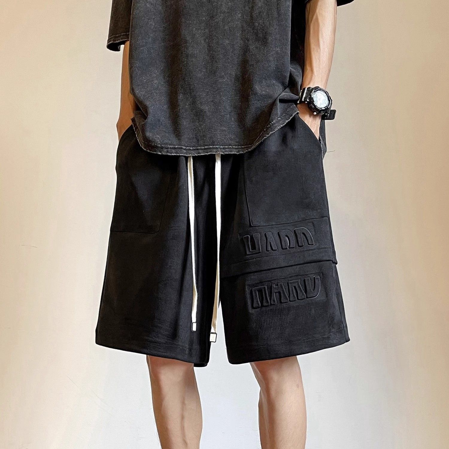 Erkek Şort Mektup Ekleme Baggy - Summer Clothing Deals incelemesi ve fiyatı