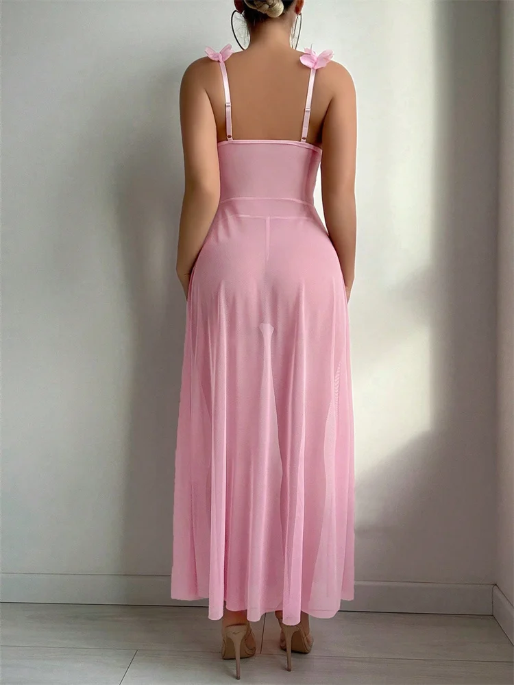 Pembe Çiçekli Dantel Şeffaf Ge - Summer Clothing Items incelemesi ve fiyatı