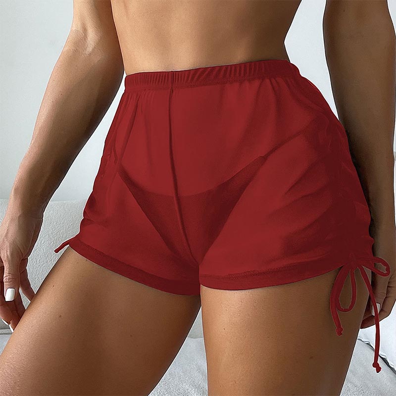 Şeffaf seksi plaj şortu kapak- - Swim Cover Up Mesh incelemesi ve fiyatı