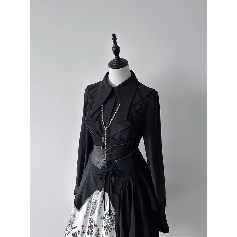 Gotik Fırfırlı Siyah Gömlekler - Summer Goth Clothing incelemesi ve fiyatı