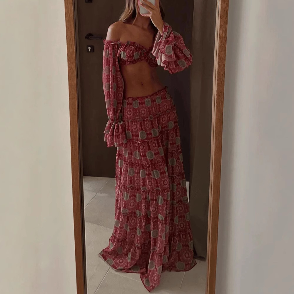 Vintage Baskılı Etek İki Parça - Summer Clothing Vintage incelemesi ve fiyatı