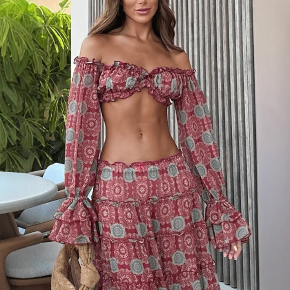 Vintage Baskılı Etek İki Parça - Summer Clothing Vintage incelemesi ve fiyatı