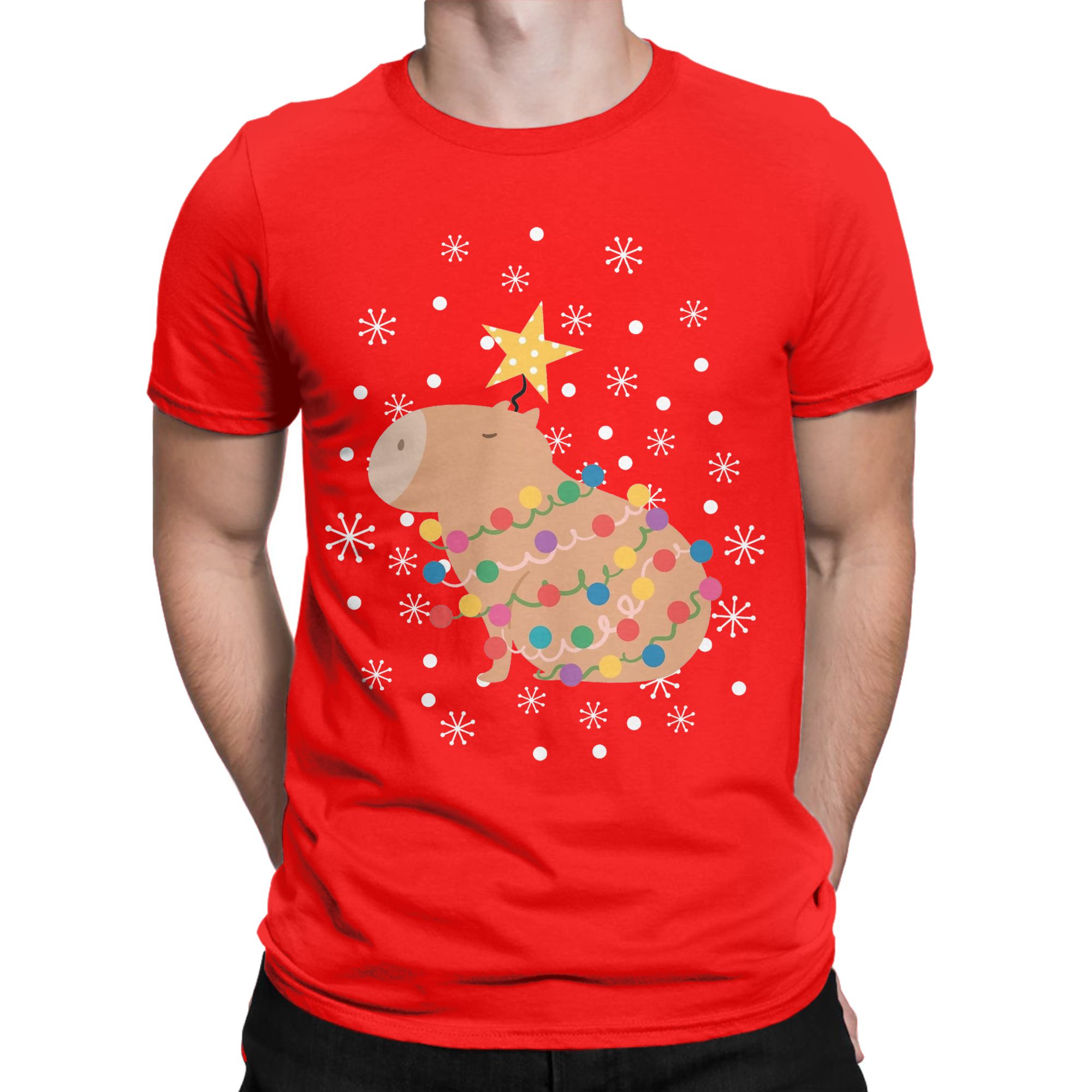 Capybara Noel Ağacı T Shirt Er - Summer Clothing Ideas incelemesi ve fiyatı
