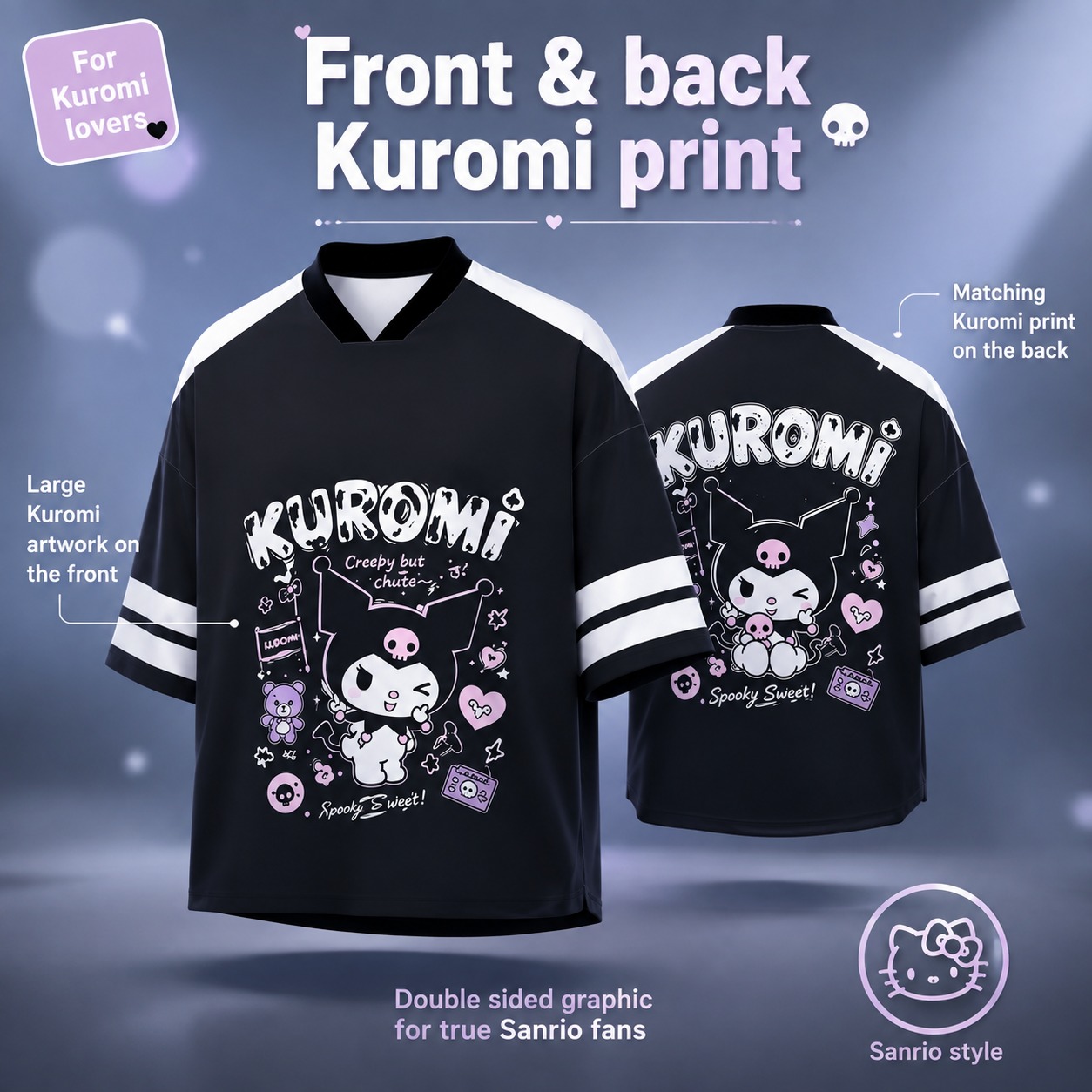 Siyah Beyaz Kuromi Büyük Beden - Summer Goth Clothing incelemesi ve fiyatı