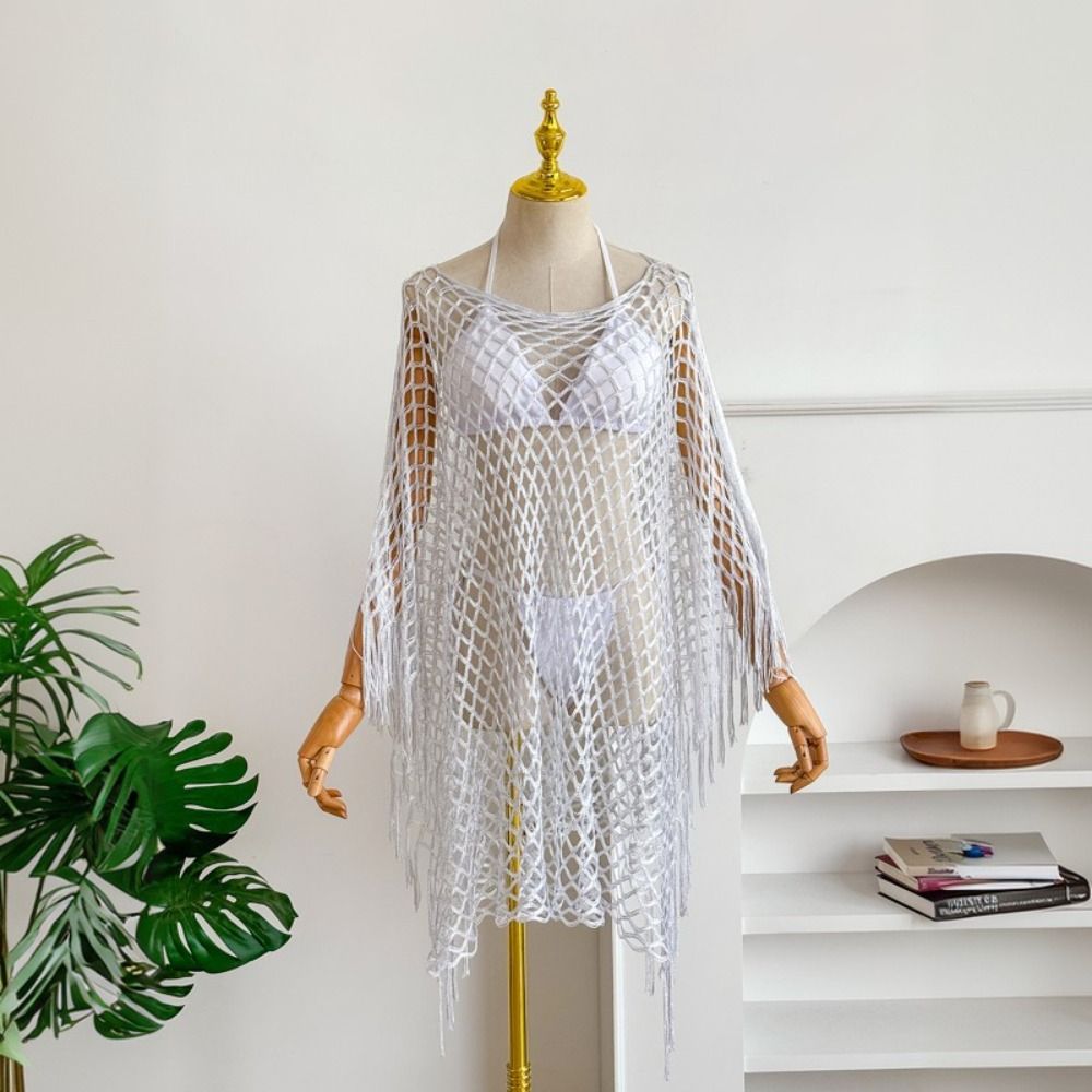 Düz Renk Püsküllü Güneşten Kor - Swim Cover Up Mesh incelemesi ve fiyatı